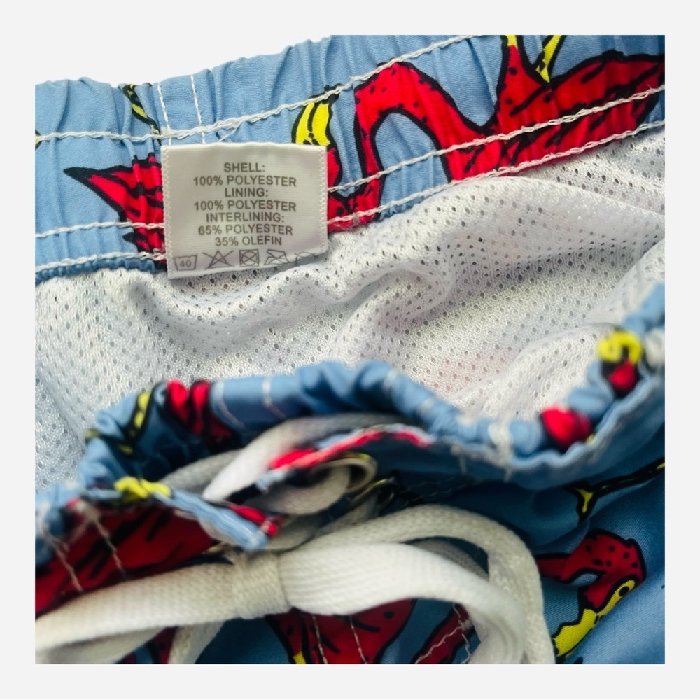 Kite”n”Koo athleisure casual swim trunks 5-6 Flamingo Print blue elastic waist - Picture 5 of 10